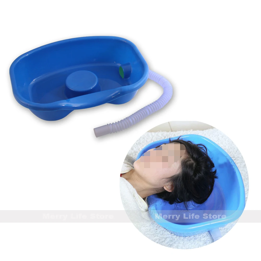 Us 21 6 Portable Shampoo Basin For The Disabled Bedridden Neck Rest Hair Washing Basin Bowl Sink Drain Tube Handicap Bed Rest Aid In Inflatable