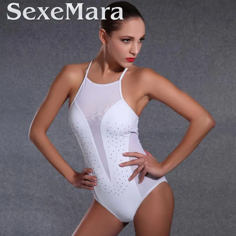 White One Piece Swimsuit Swimwear Women 2017 Summer Beach Wear Halter Push Up Bathing SuitSwim One piece Swimwear Swimsuit Women