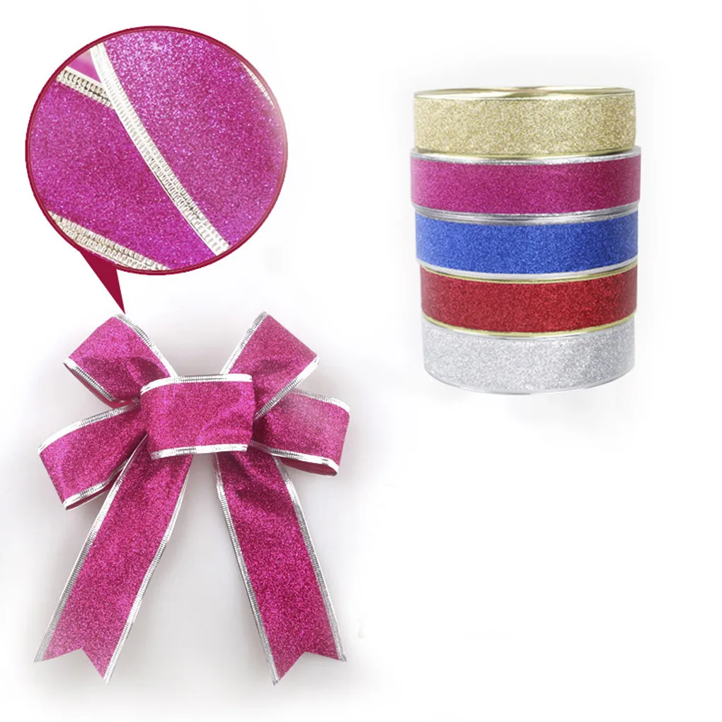 الأميرة بريق عيد الميلاد الشريط للرقص المشجع فيونكات شعر هدية التفاف الشريط 5 اللون