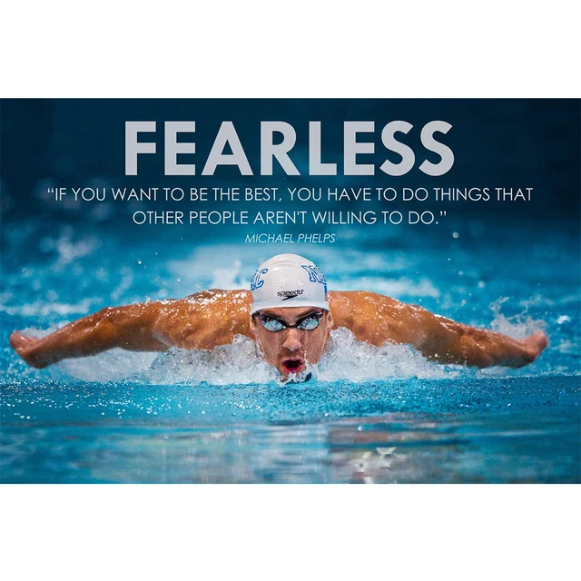 Swimming Sports Michael Phelps Poster Wall Art Silk Fabric Or Canvas