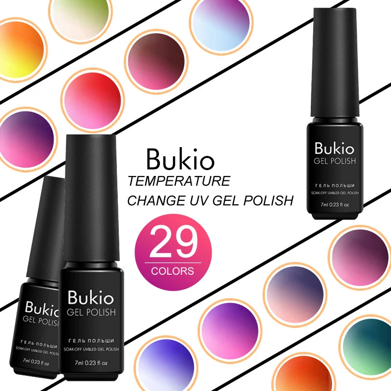 Гель лак Bukio УФ блёстки аксессуары для дизайна ногтей температурные гелевые