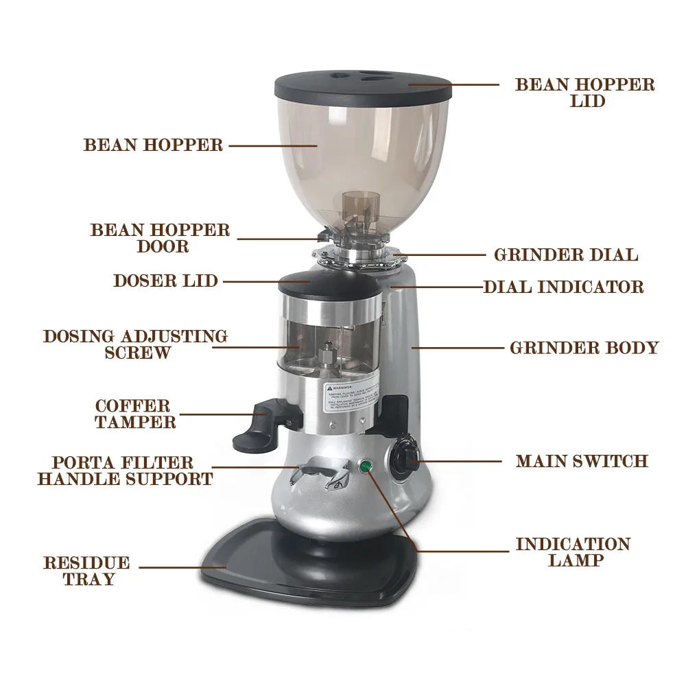 ITOP 6-9Kg/h Electric Coffee Grinder Commercial Coffee Bean Milling Machine Adjustable Dial Burr Coffee Grinder Machine