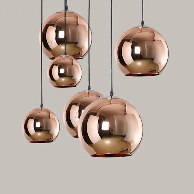 Modern Mini Globe Pendant Light 1 In Copper Plated Gl Modern Mini Globe Pendant Light 1 In Copper Plated Gl Shade Led