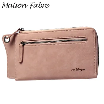 

Maison Fabre Bag womens vintage wallet leather long coin purse zipper simple wallet pocket 2019 women Card Holder wallet thin