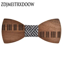 Галстуки для мужчин модный смокинг Классический пианино ключи бабочка Свадебная вечеринка бабочка деревянный галстук-бабочка
