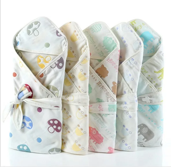 Хлопковое полотенце для пеленания с капюшоном для новорожденных, одежда для собак, банный халат, банное полотенце, спальный мешок для новорожденных, конверт, подарок для малышей 0-12 месяцев