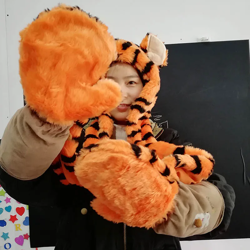 100 см тигра тигр Кепки плюшевые подкладкой Игрушечные лошадки кукла Ослик ИА друг Хэллоуин подарки, может быть шарф, golves