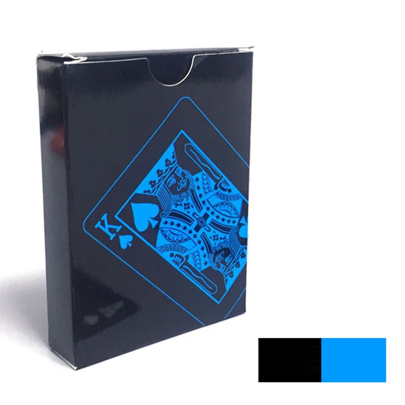Durable PVC 54 Pcs/Deck Poker Waterproof Playing Cards Set Cool Black 