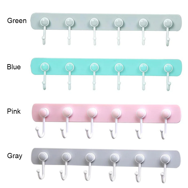 

Wall Mounted Hook Each Row 6 Rotation Hooks Kitchen Storage Holder Kitchen Bathroom Organizer Best Price