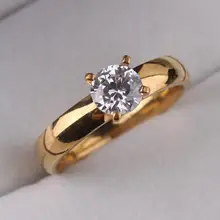 CZ Циркон Кольца 316L нержавеющая сталь золотого цвета палец кольцо для женщин ювелирные изделия оптом