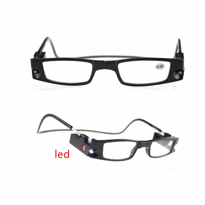 

Multi Strength LED Reading Glasses hang neck reading glasses Eyeglass Spectacle Diopter Magnifier Light UP +1.0+4.0