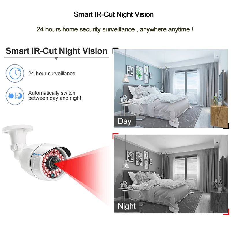  Techage 8CH 1080P HD DVR Kit CCTV Security System 8PCS 2MP IR Outdoor Waterproof AHD Camera P2P Vid