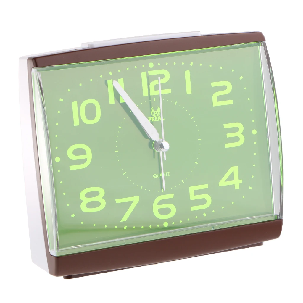 Non Ticking Silent Quartz Analog Bedsides Alarm Clock with Nightlight and Snooze Beep Alarm Clock Battery Operated