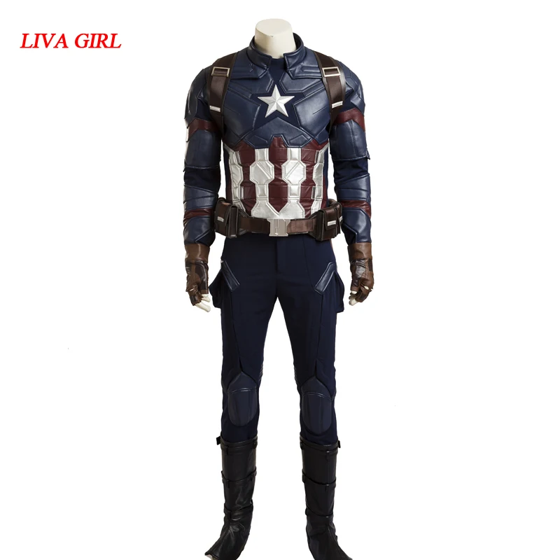 

Captain America Steve Rogers Cosplay Costume Avengers Age of Ultron Hero Battle Suit Superman Uniform For Man Adult