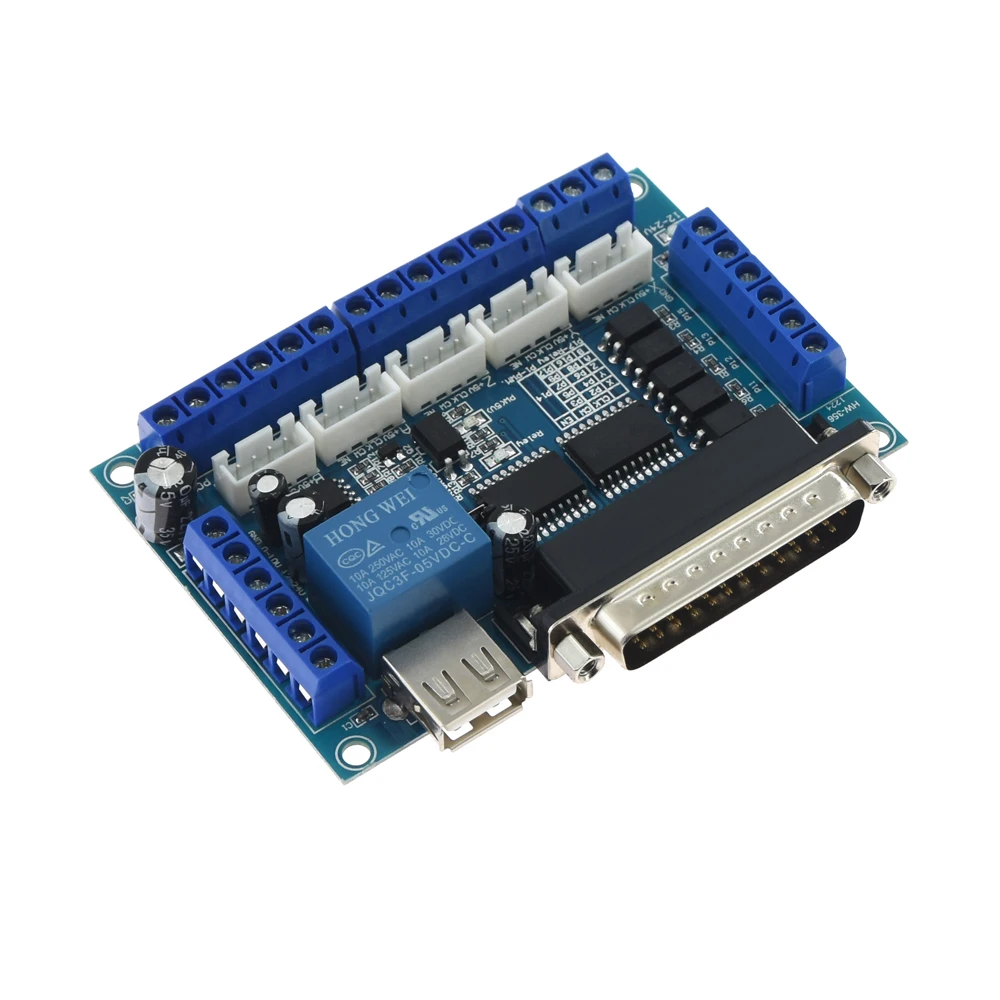 5 осевая CNC плата с USB кабелем для драйвера шагового двигателя MACH3 параллельное