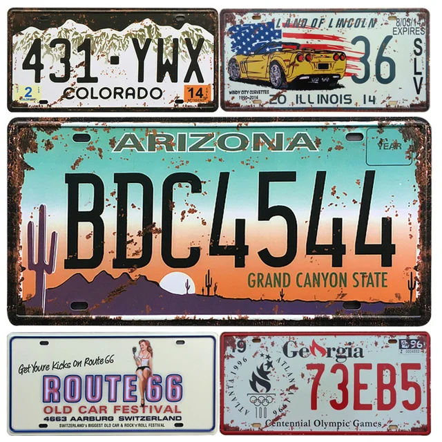 2017 Retro USA Car Metal License Plate Vintage Home Decor Tin Sign ... 2017 Retro USA Car Metal License Plate Vintage Home Decor Tin Sign ...
