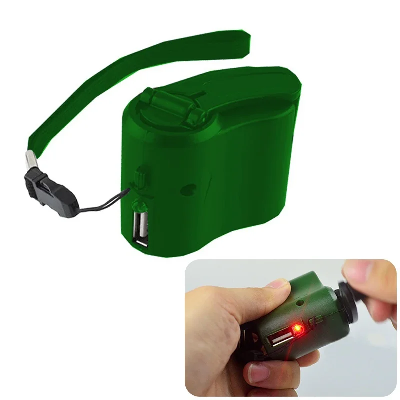 USB الطوارئ شاحن للتخييم التنزه في الهواء الطلق DC 6 V 300mA كرنك اليد شاحن السفر في الهواء الطلق بقاء أدوات ل دروبشيب