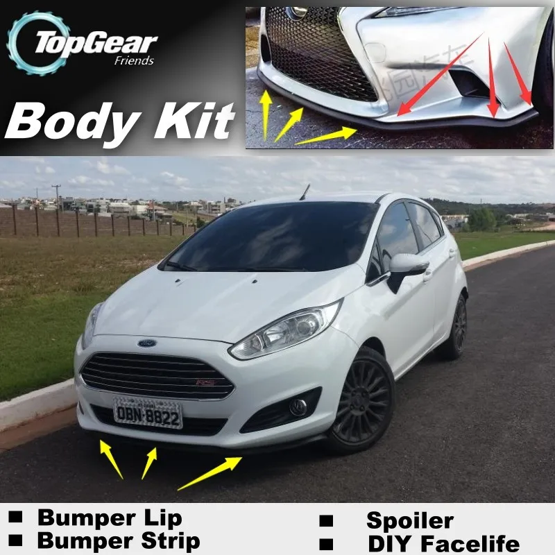 Бампер для губ дефлектор губ для Ford Fiesta/ST передний спойлер юбка для TopGear вентиляторы автомобильный вид мелодия/комплект кузова/полоса