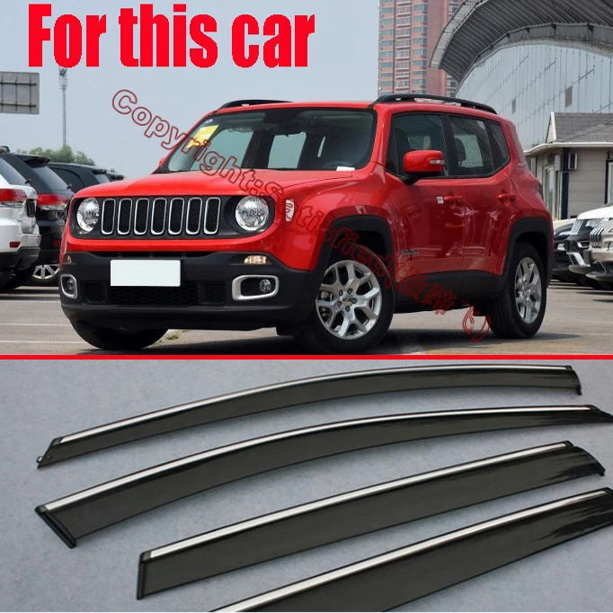 

For JEEP Renegade 2015 2016 2017 Window Wind Deflector Visor Rain/Sun Guard Vent