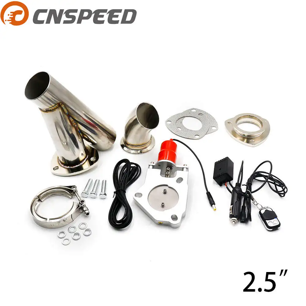 

CNSPEED 2.5'' inch Exhaust Control Valve With Remote Control Car Stainless Electric Exhaust Valve Cut outs Exhaust Cutout kit