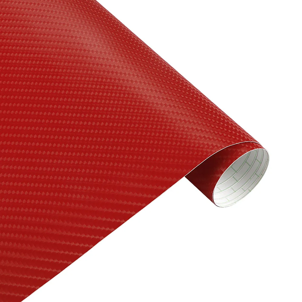 200 мм x 1520 мм 4D углеродное волокно, глянцевая виниловая пленка, пленка для мотоциклов, автомобилей, автомобильные аксессуары, украшение, без пузырьков - Название цвета: Красный