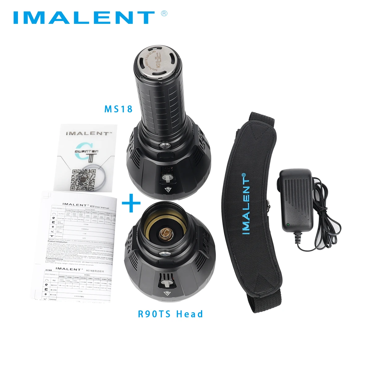 IMALENT MS18 фонарик + R90TS головной набор (2 головки 1 корпус) CREE XHP35 HI/CREE XHP70.2 светодиодный