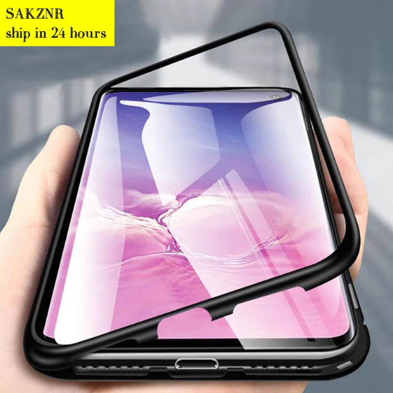 

Magnetic Adsorption Metal Phone Case For Huawei Honor Mate 20 10 Lite P20 P30 Pro 8X Case Magnet Tempered Glass Clear Cover
