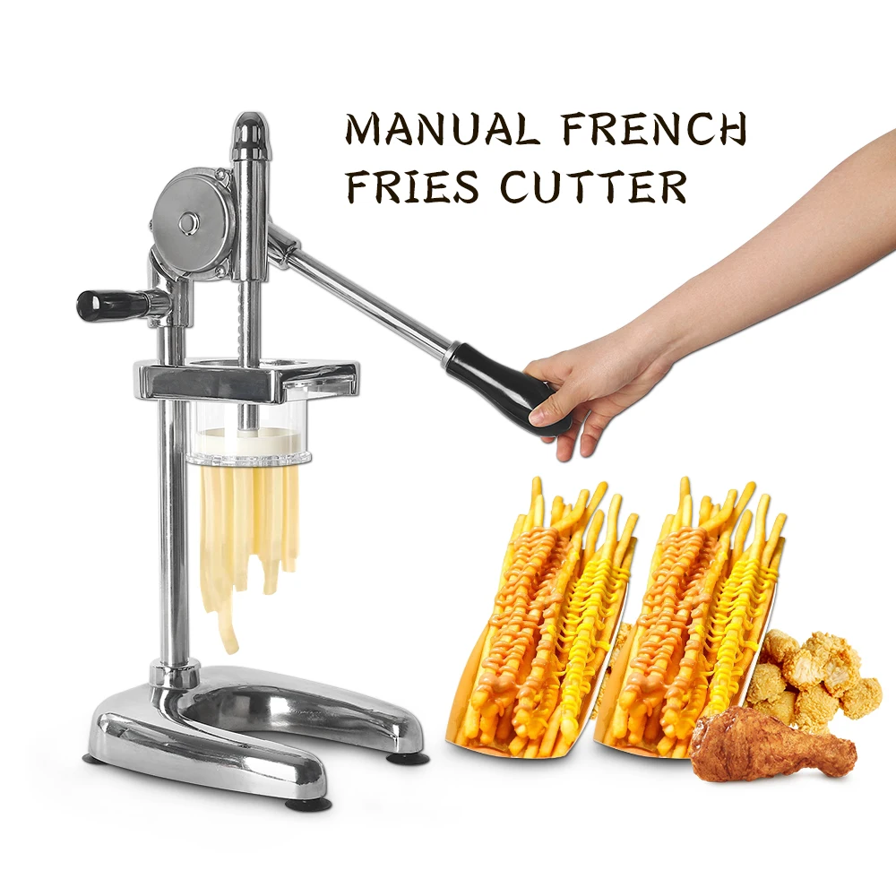 GZZT Manual French Fries Cutter Potato Noodle Chips Maker Special Kitchen Extruder Tool 30cm Super Long Aluminium Alloy+Acrylic