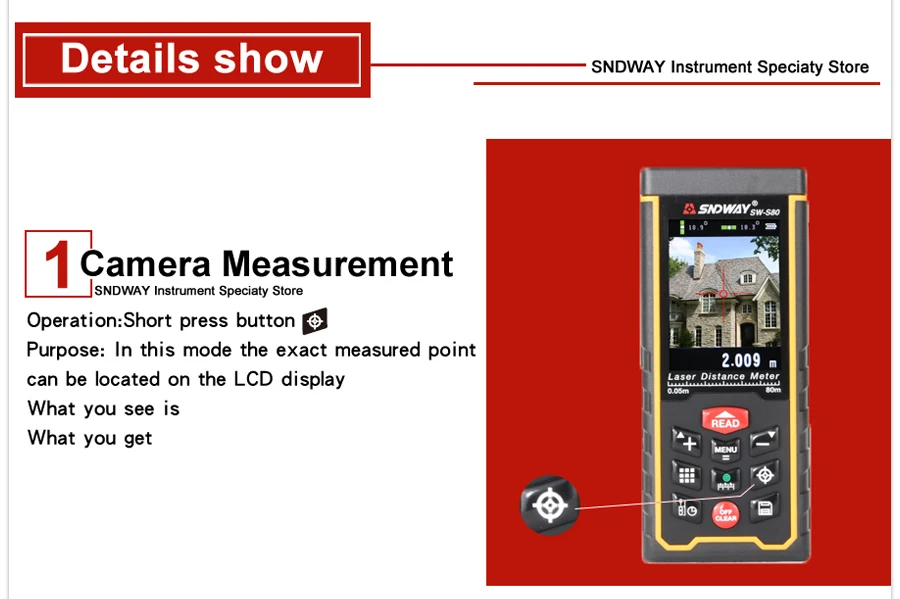 SNDWAY цифровой лазерный дальномер камера USB перезарядка портативный цветной экран дальномер SW-S80/S120