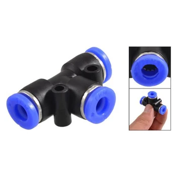 

WSFS Hot 5 Pcs 6mm to 6mm T Style One Touch Fittings Push in Quick Connectors