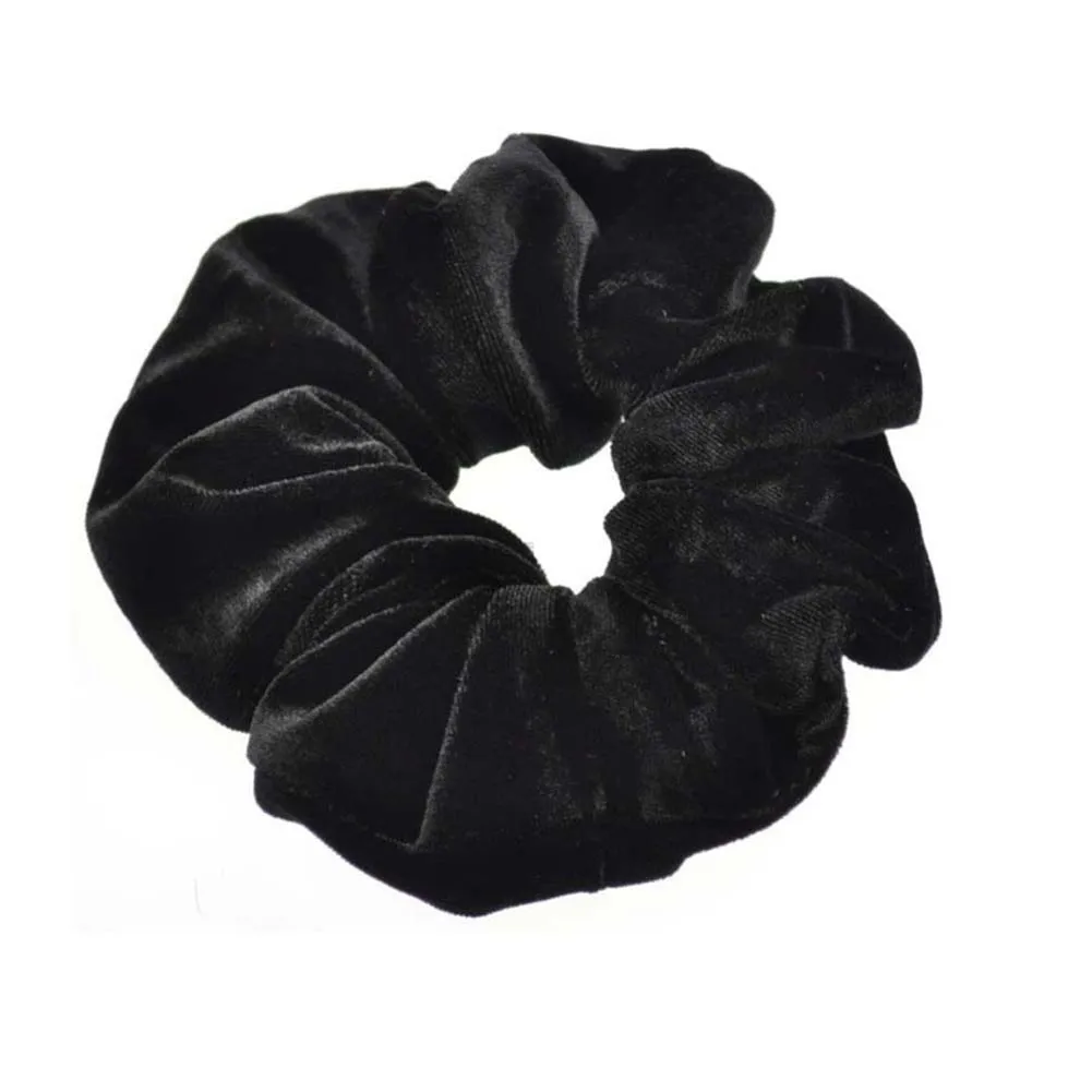 

Hair Scrunchies Polyester Elastic Hair Bands Hair Scrunchy Soft Ponytail Holder Hair Bands for Kids Adults(Black)