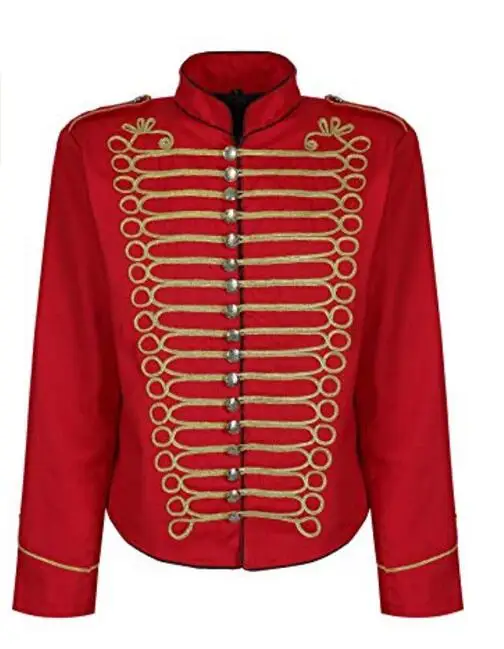 Мужская Панк-полицейский военный барабанщик парадная куртка принца Косплей Костюм на заказ - Цвет: red