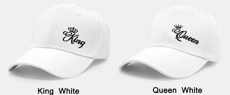 King Queen Baseball Cap Embroidery Letter Hip Hop Hat Casquette Men Women Dad Bone Summer Couple Lover Casual Snapback Caps