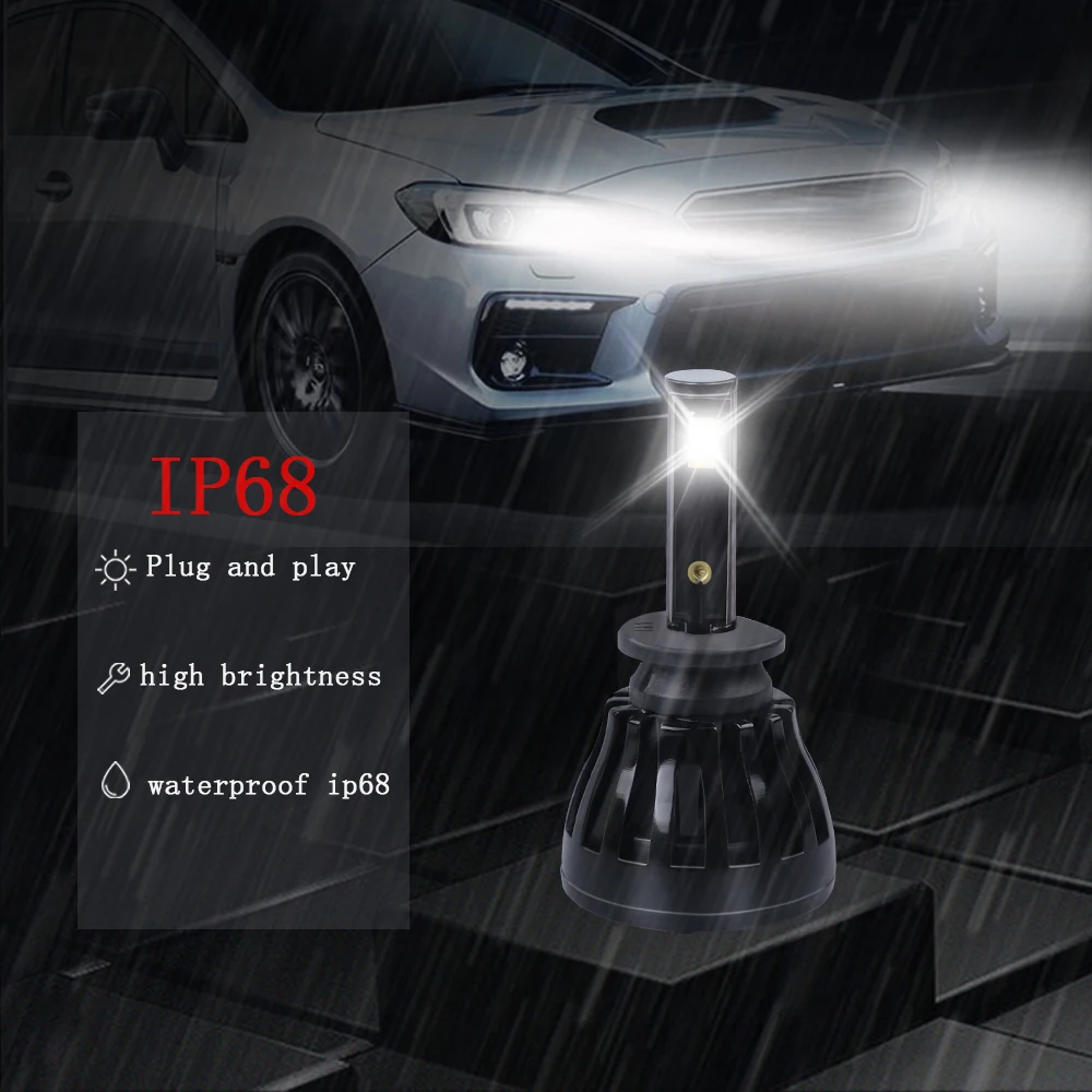 Автомобильные светодиодные лампы H1 COB H3 H11 H8 H9 9005 HB3 H10 9006 HB4 9007 9004 автомобильные