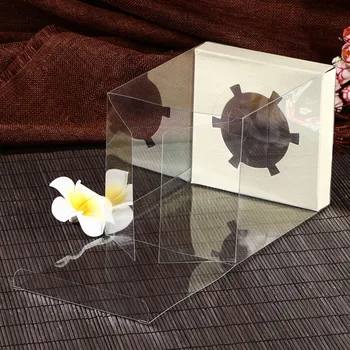 

20pcs Clear PVC box with Multicolored Base Jewelry&Doll display Box and Cake&Candy packaging Gift box multi size 12x12x6cm