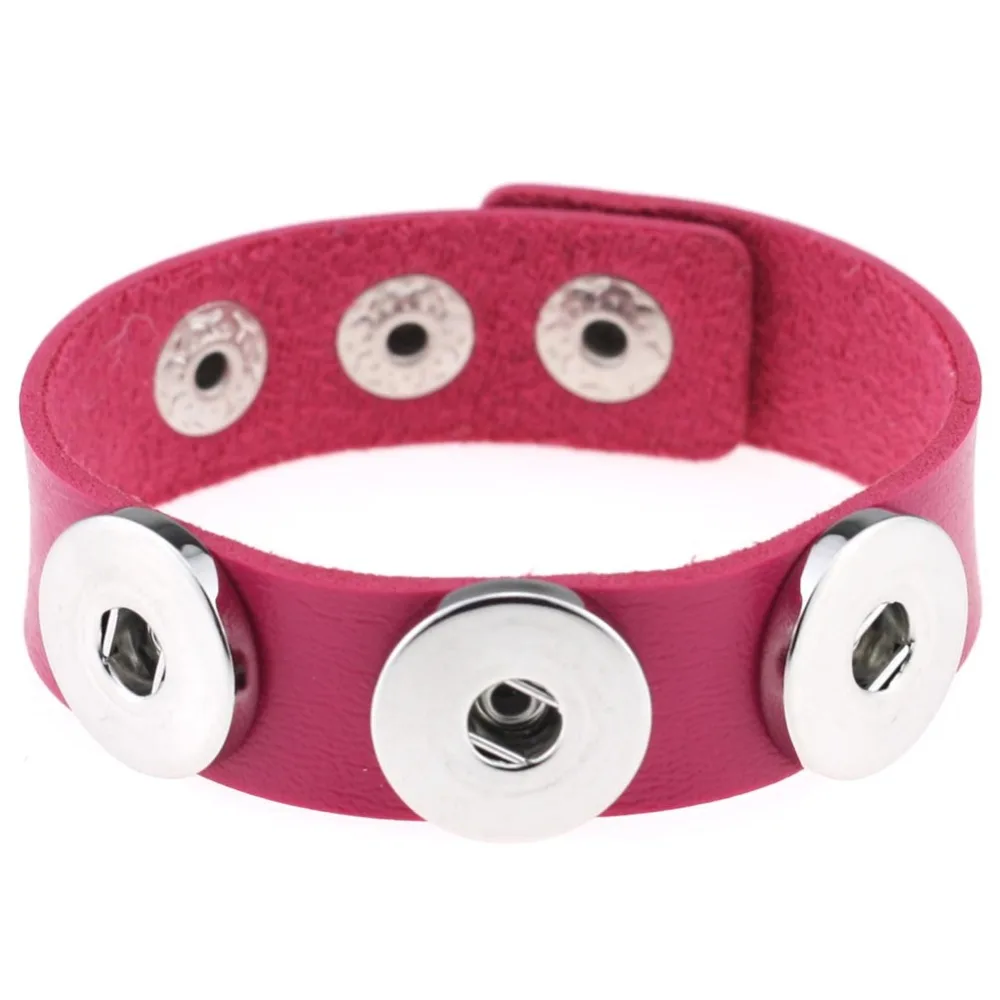 

1pc many colors import pu leather snaps bracelet for 18/20MM buttons fit snaps