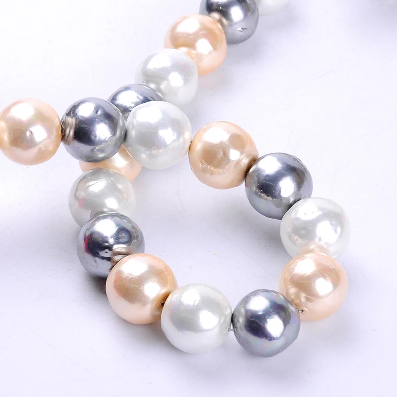 1pack/Lot 21mm Fashion Round Ball Natural Shell Pearl Loose Spacer Beads Mixed Multi Colours DIY for Jewelry & Craft necklace