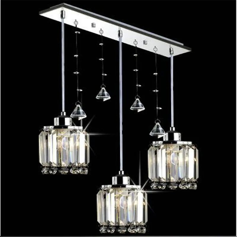 

Modern Brief Luxurious K9 Crystal Led E27*3/4 Heads Pendant Light for Dining Room Living Room Bar Droplights AC 80-265V 1371
