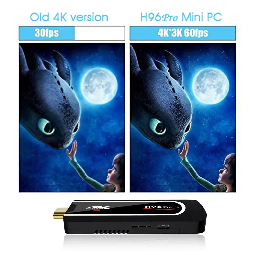 2G/16G ТВ-палка H96 Pro H2 Android 7,1 ТВ-приставка мини-ПК Amlogic S912 Восьмиядерный 64 бит True 4K HDR ТВ-адаптер для Smart tv Box r20 US