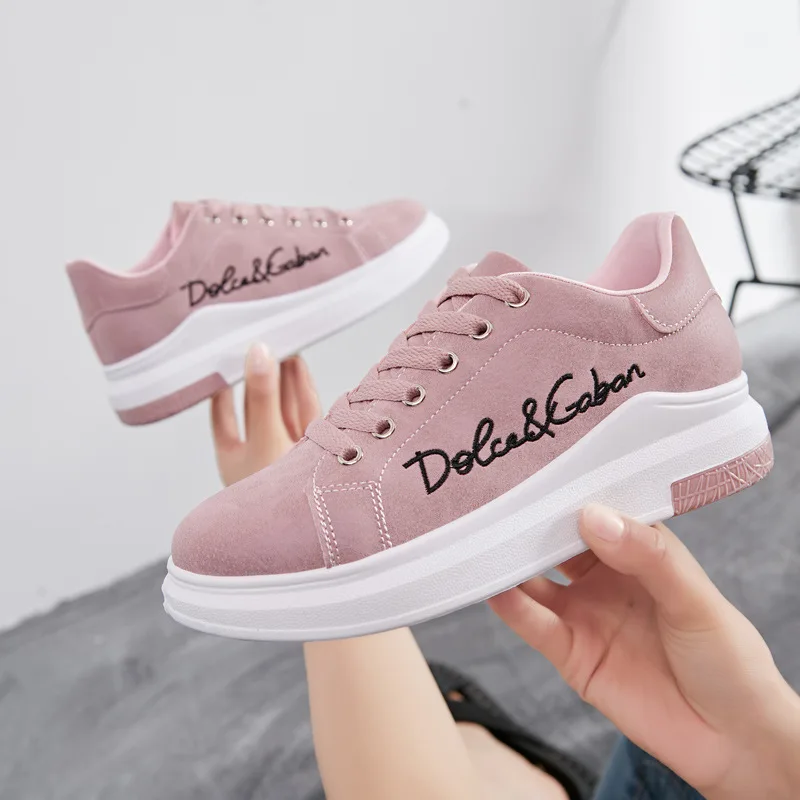 

2018 Spring New Designer Wedges Pink Platform Sneakers Women Vulcanize Shoes Tenis Feminino Casual Female Shoes Woman