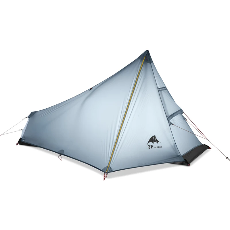 Günstige 3F UL GETRIEBE 740g Oudoor Ultraleicht Camping Zelt 3 Saison 1 Einzigen Person 15D Nylon Silicon Beschichtung Kolbenstangenlosen zelt