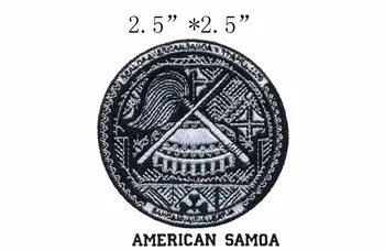 

American Somoa Territory Seal embroidery patch 2.5" wide shipping/black and white/fabric sticker/tactical patches military