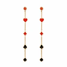 Сочный виноград продукт креативная ручная роспись эмаль покерные длинные серьги европейские и американские простые серьги Модные ювелирные изделия