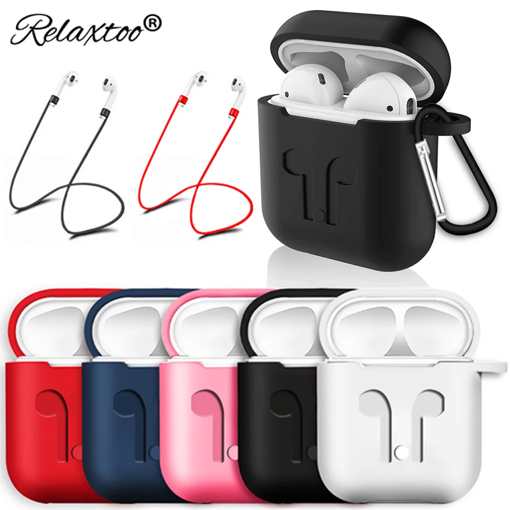 

Relaxtoo Earphone Case For Airpods accessories strap Soft Silicone headphone Case for Apple Earphone Air pods Protective cover