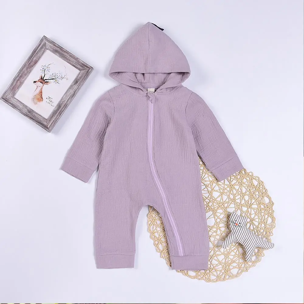 Детские теплые пижамы с длинными рукавами в стиле кролика; хлопковые комбинезоны на молнии для младенцев; одежда для костюмированной вечеринки с кроликом для новорожденных; одежда с капюшоном для малышей - Цвет: PF3062B