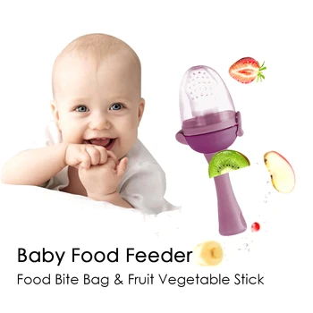 

Newborn Baby Food Feeder Fresh Fruit Feeder Pacifier Silicone Vegetable Teether Teething Toy Nipple for 0-36Months Toddler Kid