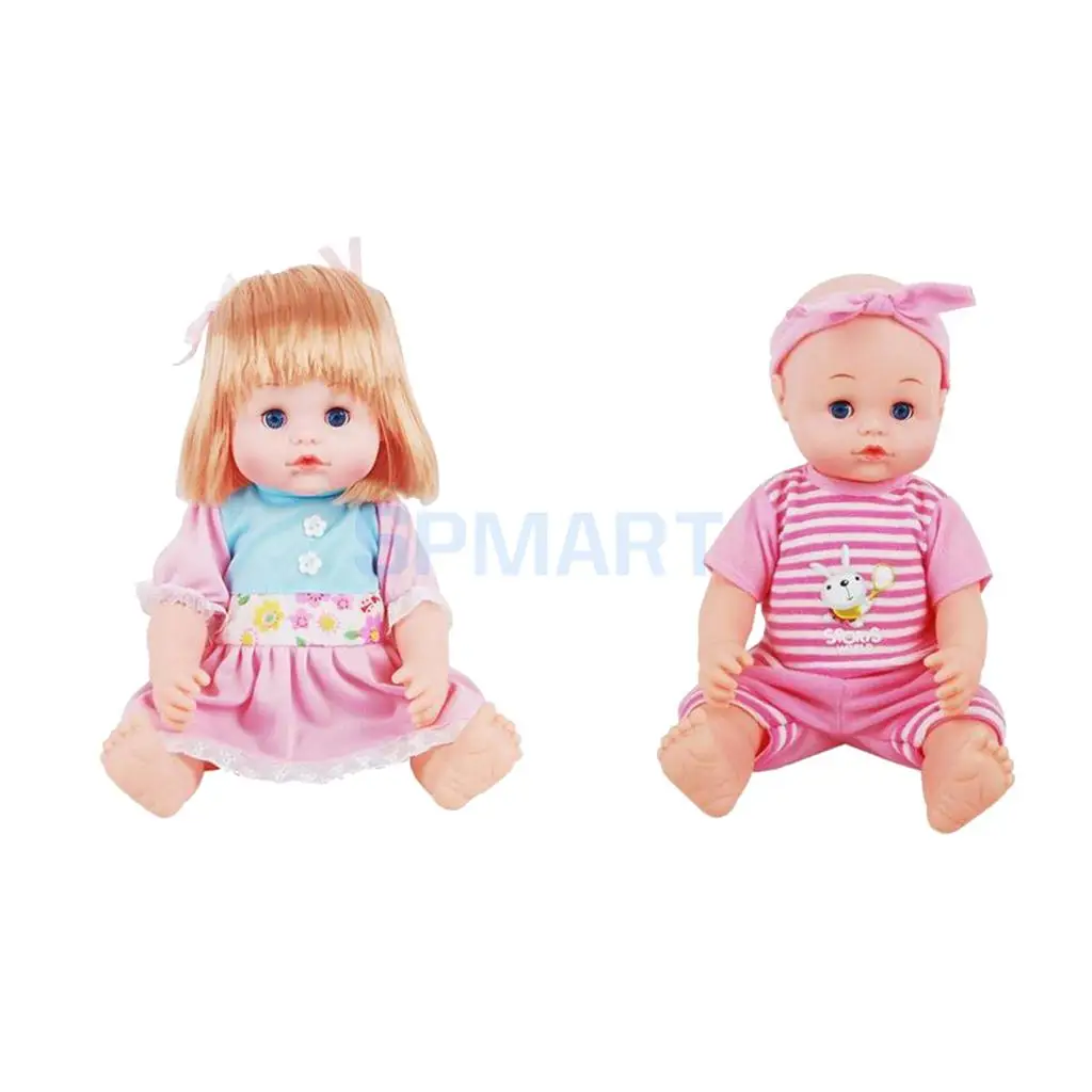 

2 Sets Realistic Vinyl Silicon Newborn Doll Toddler Pretend Role Play Toy