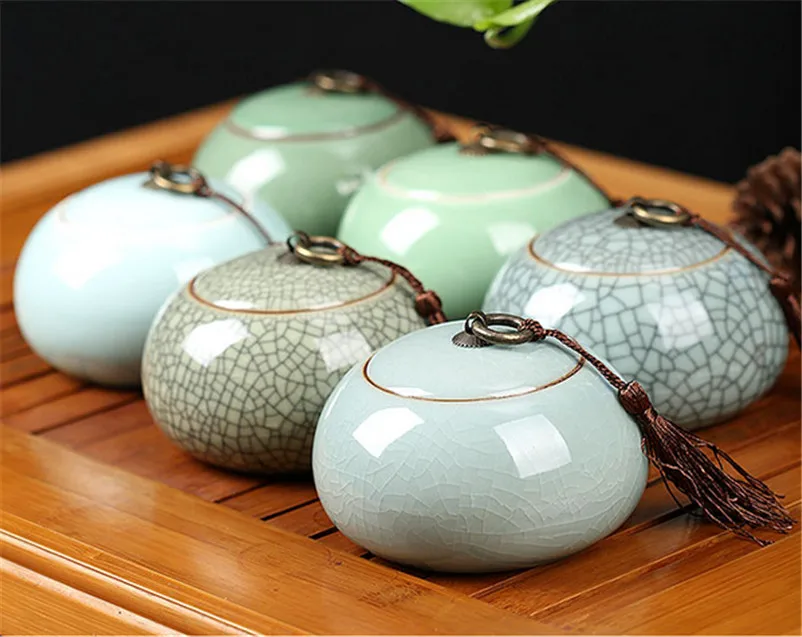 XMT-HOME герметичный керамический контейнер для чая Tie Guan Yin, зеленый чай улун, банки для чая, канистра из целадона, 1 шт