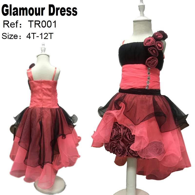 

Free Shipping Asymmetrical Kids Dress For Girls 12 Years Child Pageant Evening Gowns Patchwork Novelty Girl Party Dress Factory