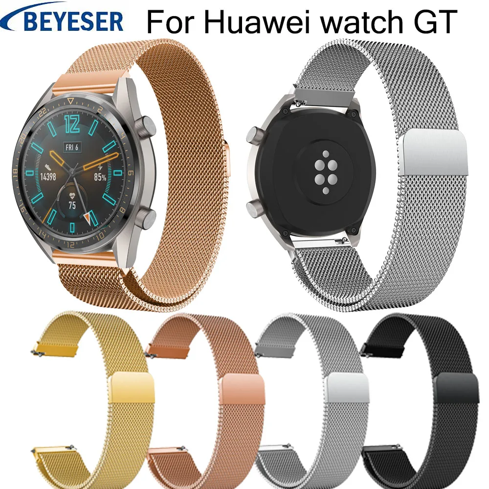 

Metal Milanese Loop wrist strap for huawei Watch GT watchband replacement wristband for galaxy watch 46mm/For Gear s3 watch belt